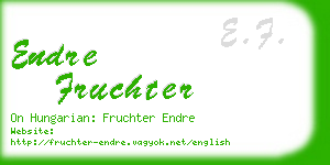 endre fruchter business card